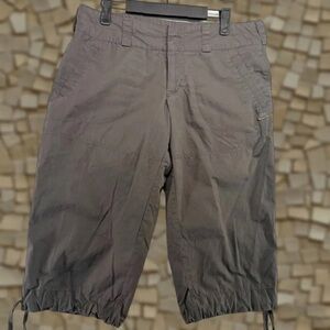 VINTAGE Nike Bermuda Shorts Women's Large dark  Gray Baggy Capri String Tie Logo